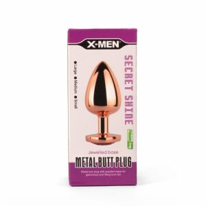 X-MEN Secret Shine Metal Butt Plug Rose Gold Heart M ViPstore.hu - Erotika Webáruház - Szexshop