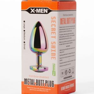 X-MEN Secret Shine Metal Butt Plug Rainbowheart M ViPstore.hu - Erotika Webáruház - Szexshop 2