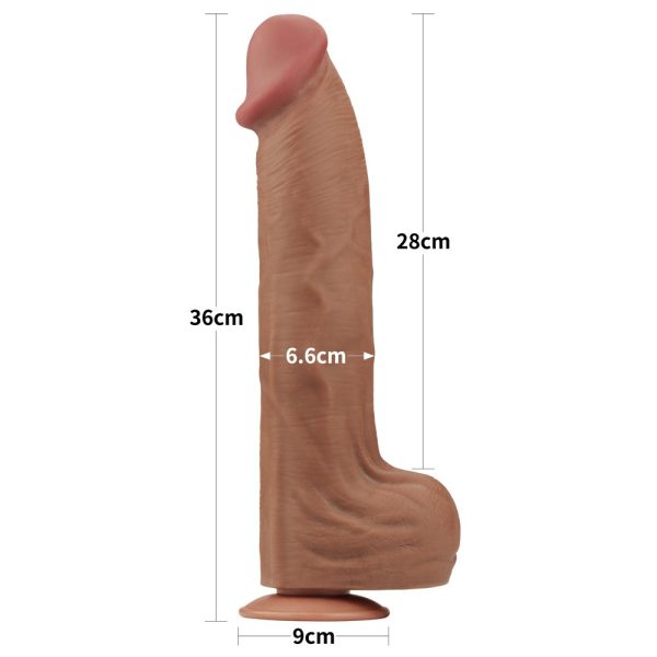 14'' King Sized Sliding Skin Dual Layer Dong Brown ViPstore.hu - Erotika Webáruház - Szexshop 6