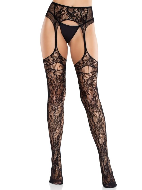Net Stockings with Attached Garter Belt – Black O/S ViPstore.hu - Erotika Webáruház - Szexshop