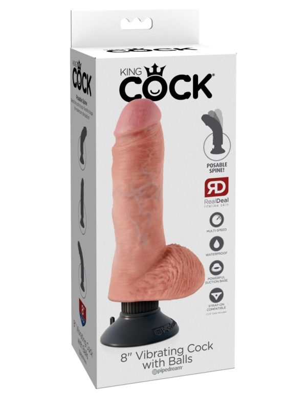 8" Vibrating Cock with Balls  Light ViPstore.hu - Erotika Webáruház - Szexshop