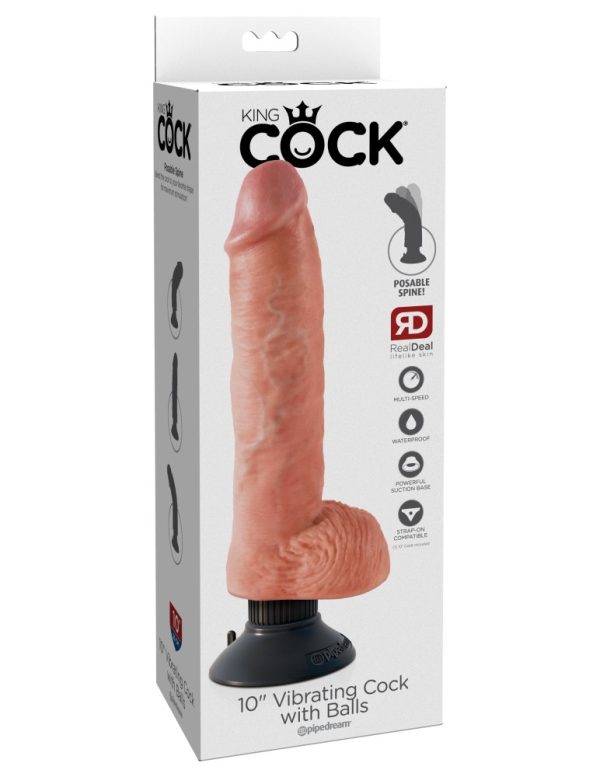10" Vibrating Cock with Balls  Light ViPstore.hu - Erotika Webáruház - Szexshop