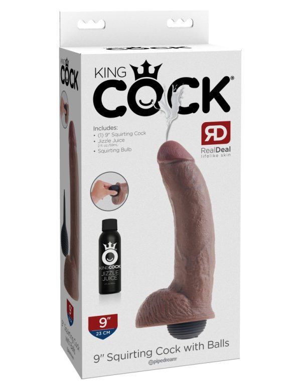 9" Squirting Cock with Balls Brown ViPstore.hu - Erotika Webáruház - Szexshop