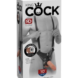 10" Hollow Strap On Suspender System Light/Black ViPstore.hu - Erotika Webáruház - Szexshop