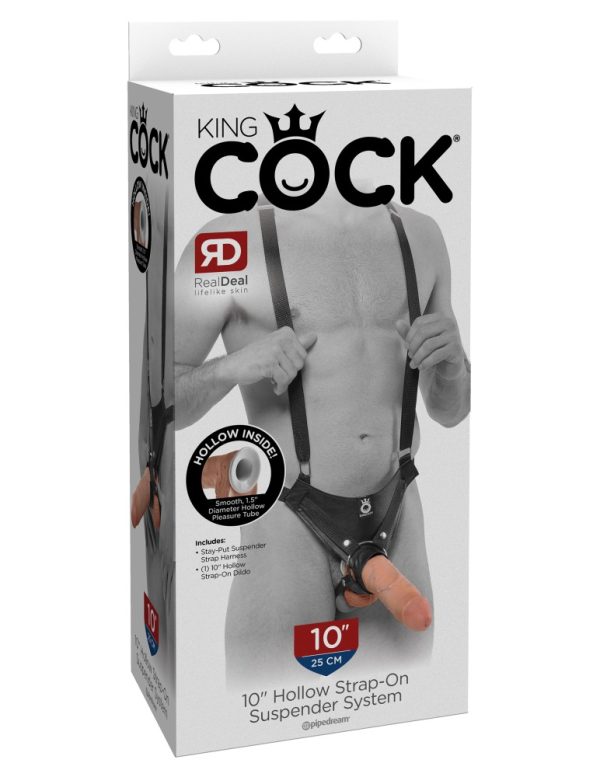 10" Hollow Strap On Suspender System Light/Black ViPstore.hu - Erotika Webáruház - Szexshop