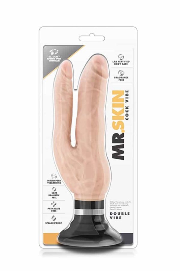 Mr. Skin Double Vibe Cock Beige ViPstore.hu - Erotika Webáruház - Szexshop