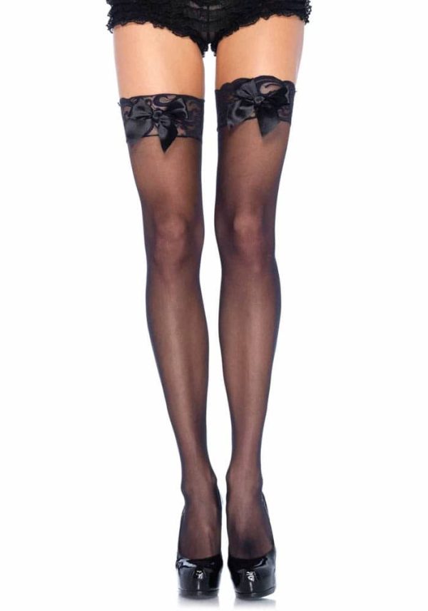 Sheer Thigh Highs Lace Top, black, O/S ViPstore.hu - Erotika Webáruház - Szexshop
