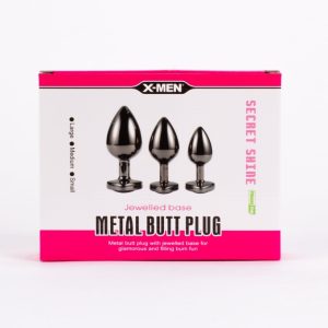 X-MEN Secret Shine Jewelled Base Metal Blug Plug Set Black ViPstore.hu - Erotika Webáruház - Szexshop