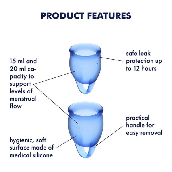 Feel confident Menstrual Cup (dark blue) ViPstore.hu - Erotika Webáruház - Szexshop 3