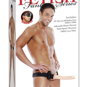 10" Vibrating Hollow Strap-On  Light/Black ViPstore.hu - Erotika Webáruház - Szexshop