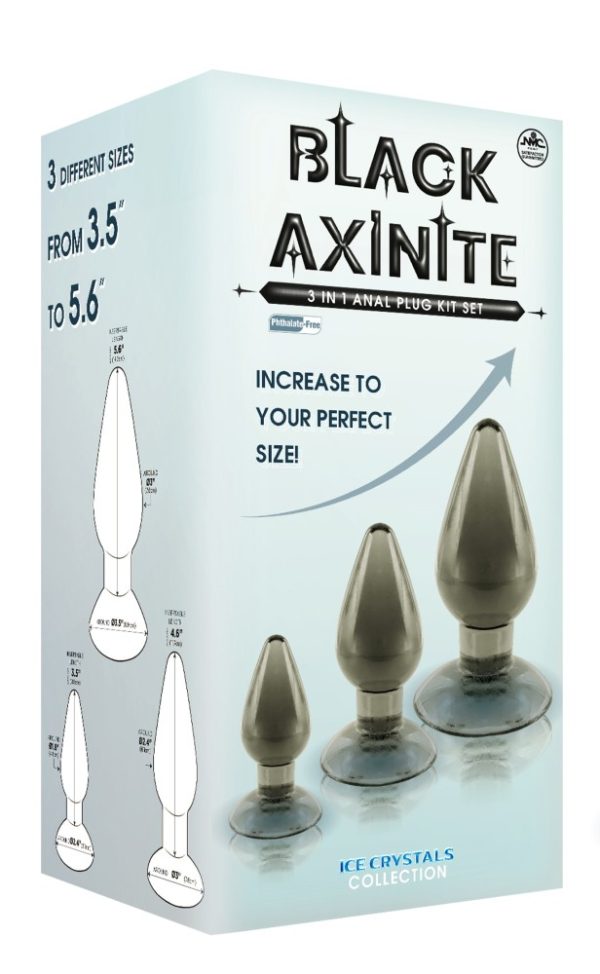 Black Axinite 3 IN 1 Anal Plug Kit Set III ViPstore.hu - Erotika Webáruház - Szexshop