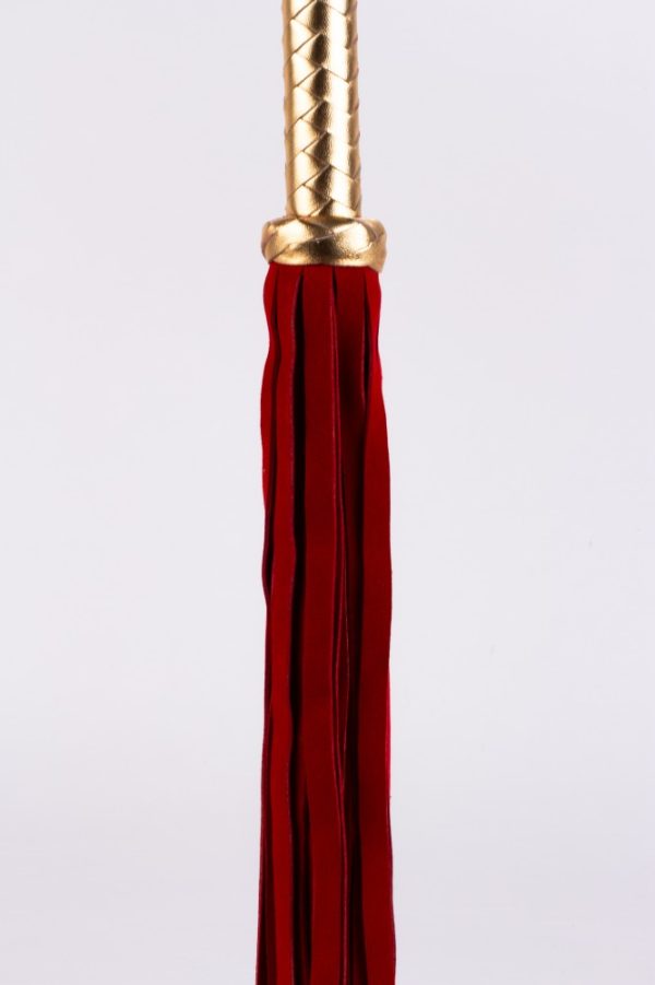 Flogger with Metallic Leather Handle and Suede Leather Tails Red 18" ViPstore.hu - Erotika Webáruház - Szexshop 4