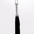 Flogger with Metallic Leather Handle and Suede Leather Tails Black 18" | ViPstore.hu - Erotika webáruház #1 - EAN 5999560510348 | SKU DEVIL00061