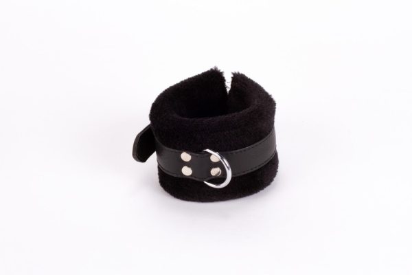 Handcuff Design Made in Calf Softy Leather and Puffed Fur Black ViPstore.hu - Erotika Webáruház - Szexshop