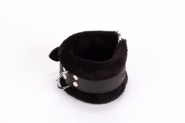 Handcuff Design Made in Calf Softy Leather and Puffed Fur Black ViPstore.hu - Erotika Webáruház - Szexshop 4