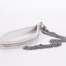 Lamb Leather Handle with 2 Rows of Small Rhinestones and Metal Chain White | ViPstore.hu - Erotika webáruház #1 - EAN 5999560510829 | SKU DEVIL00078