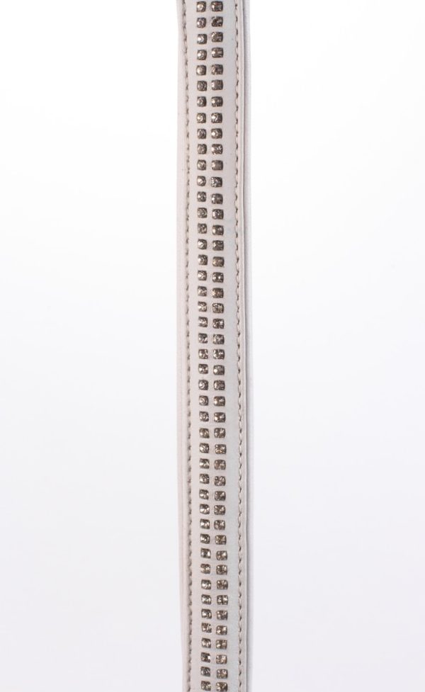 Lamb Leather Handle with 2 Rows of Small Rhinestones and Metal Chain White ViPstore.hu - Erotika Webáruház - Szexshop 4