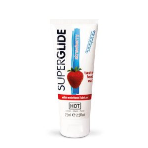 HOT Superglide edible lubricant waterbased – STRAWBERRY 75 ml ViPstore.hu - Erotika Webáruház - Szexshop