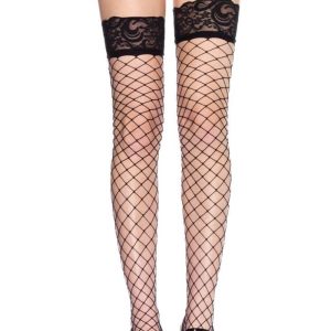 729037 FENCE NET STOCKING W/ LACE TOP O/S BLK ViPstore.hu - Erotika Webáruház - Szexshop