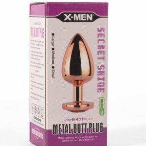 X-MEN Secret Shine Metal Butt Plug Rose Gold Heart L ViPstore.hu - Erotika Webáruház - Szexshop