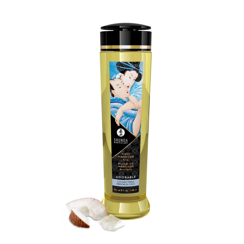 EROTIC MASSAGE OIL 240 ml / 8 oz COCONUT THRILLS | ViPstore.hu - Erotika webáruház #2 - EAN 697309012102 | SKU SHUNGA0198
