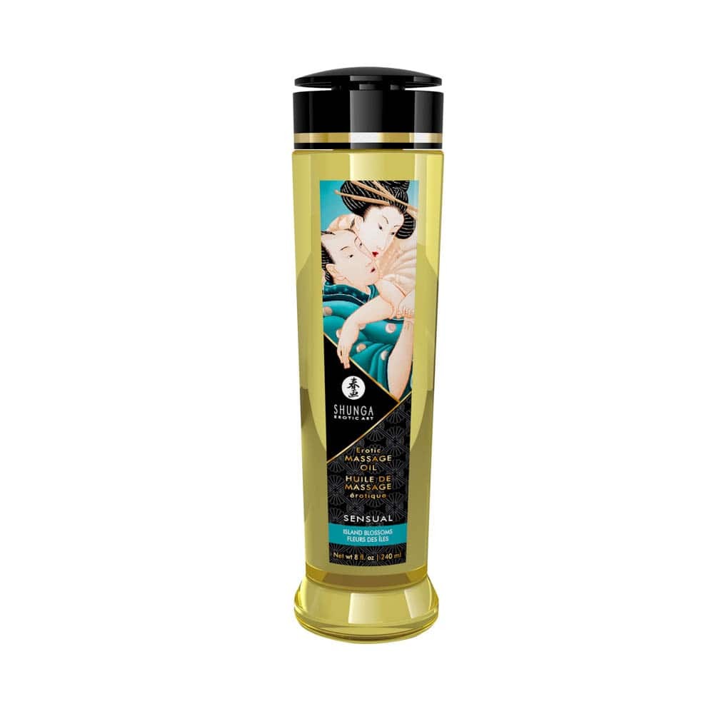 EROTIC MASSAGE OIL 240 ml / 8 oz ISLAND BLOSSOMS | ViPstore.hu - Erotika webáruház #1 - EAN 697309012249 | SKU SHUNGA0203