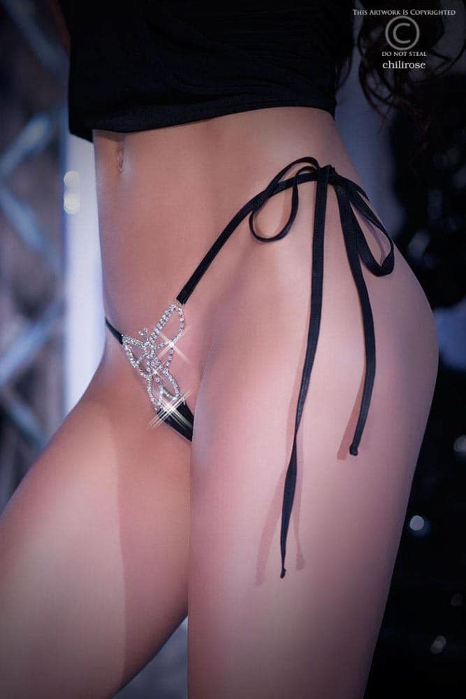 CR 4247 S/L Black Jewelry String onesize | ViPstore.hu - Erotika webáruház #4 - EAN 5903878100467 | SKU CHILI00236