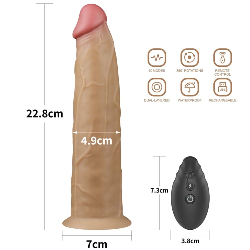 9.0'' Dual Layered Platinum Silicone Rotator | ViPstore.hu - Erotika webáruház #8 - EAN 6970260908597 | SKU LVTOY00543