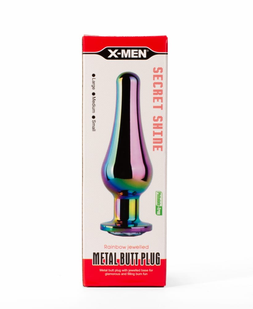 X-MEN Secret Shine Metal Butt Plug Rainbow M | ViPstore.hu - Erotika webáruház #1 - EAN 5999560516005 | SKU XMEN000139