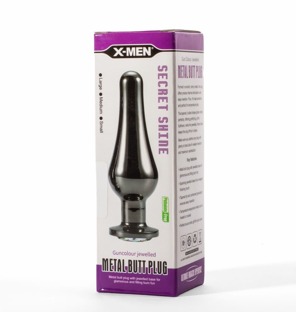 X-Men Secret Shine Gun Colour Jewelled Metal Butt Plug S | ViPstore.hu - Erotika webáruház #2 - EAN 5999560516906 | SKU XMEN000221