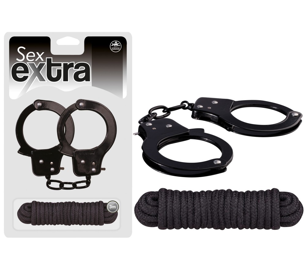 SEX EXTRA - METAL CUFFS & LOVE ROPE BLACK | ViPstore.hu - Erotika webáruház #1 - EAN 4892503141771 | SKU NMC0002374