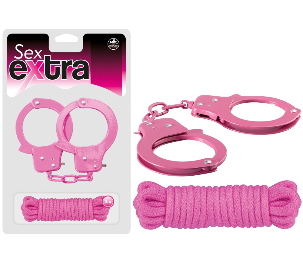 SEX EXTRA - METAL CUFFS & LOVE ROPE PINK | ViPstore.hu - Erotika webáruház #1 - EAN 4892503141795 | SKU NMC0002376