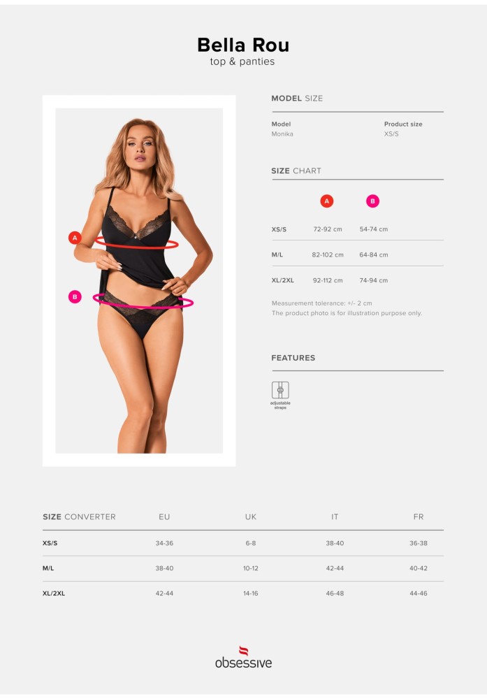 Bella Rou top & panties XS/S | ViPstore.hu - Erotika webáruház #7 - EAN 5901688252253 | SKU OBSES01915