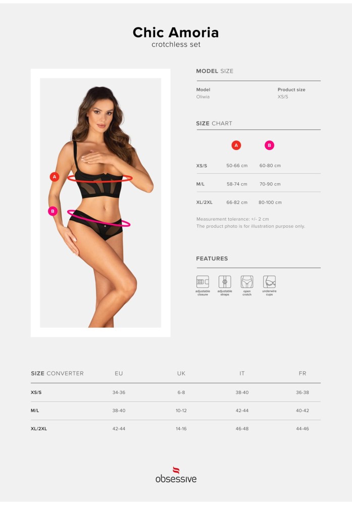 Chic Amoria 2-pcs crotchless set XS/S | ViPstore.hu - Erotika webáruház #9 - EAN }