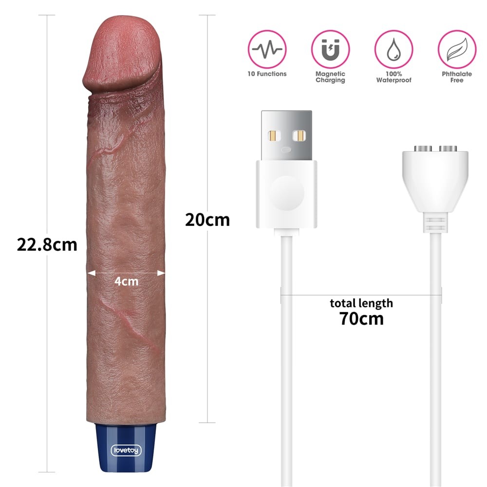9" REAL SOFTEE Rechargeable Silicone Vibrating Dildo | ViPstore.hu - Erotika webáruház #4 - EAN 6942063400820 | SKU LVTOY00713