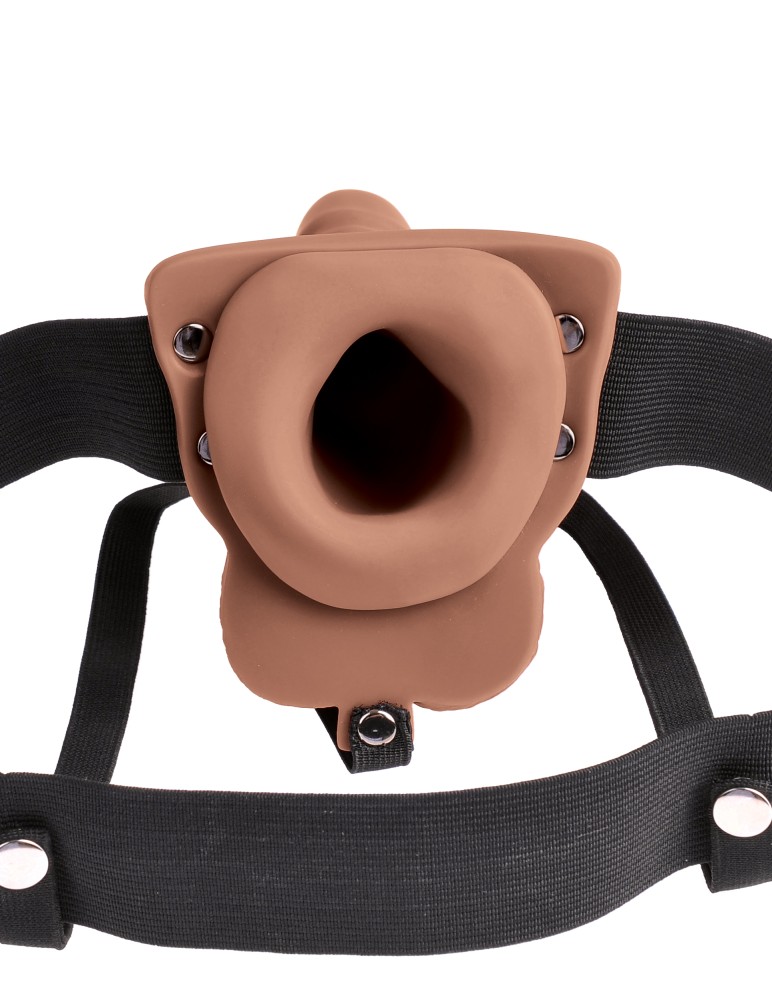 6" Hollow Rechargeable Strap-On with Balls Tan | ViPstore.hu - Erotika webáruház #3 - EAN 603912759211 | SKU PIPE339522
