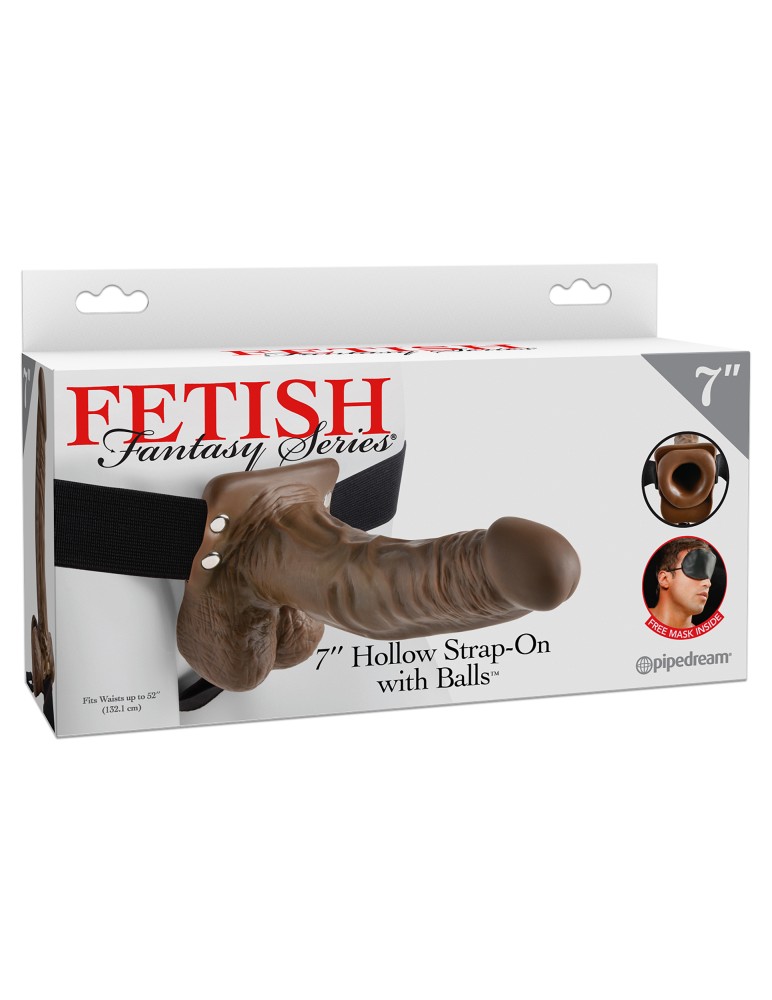 7" Hollow Strap-On with Ball Brown/Black | ViPstore.hu - Erotika webáruház #1 - EAN 603912741544 | SKU PIPE337329