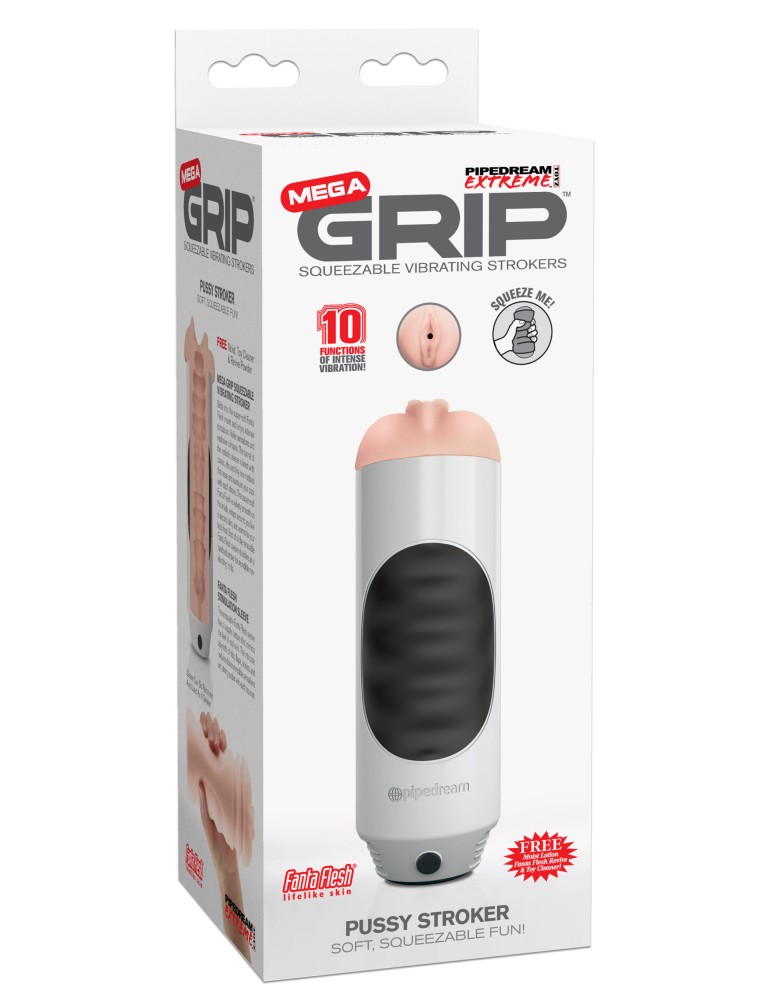 Mega Grip Vibrating Stroker Pussy White/Black/Light | ViPstore.hu - Erotika webáruház #1 - EAN 603912349375 | SKU PIPE0RD292