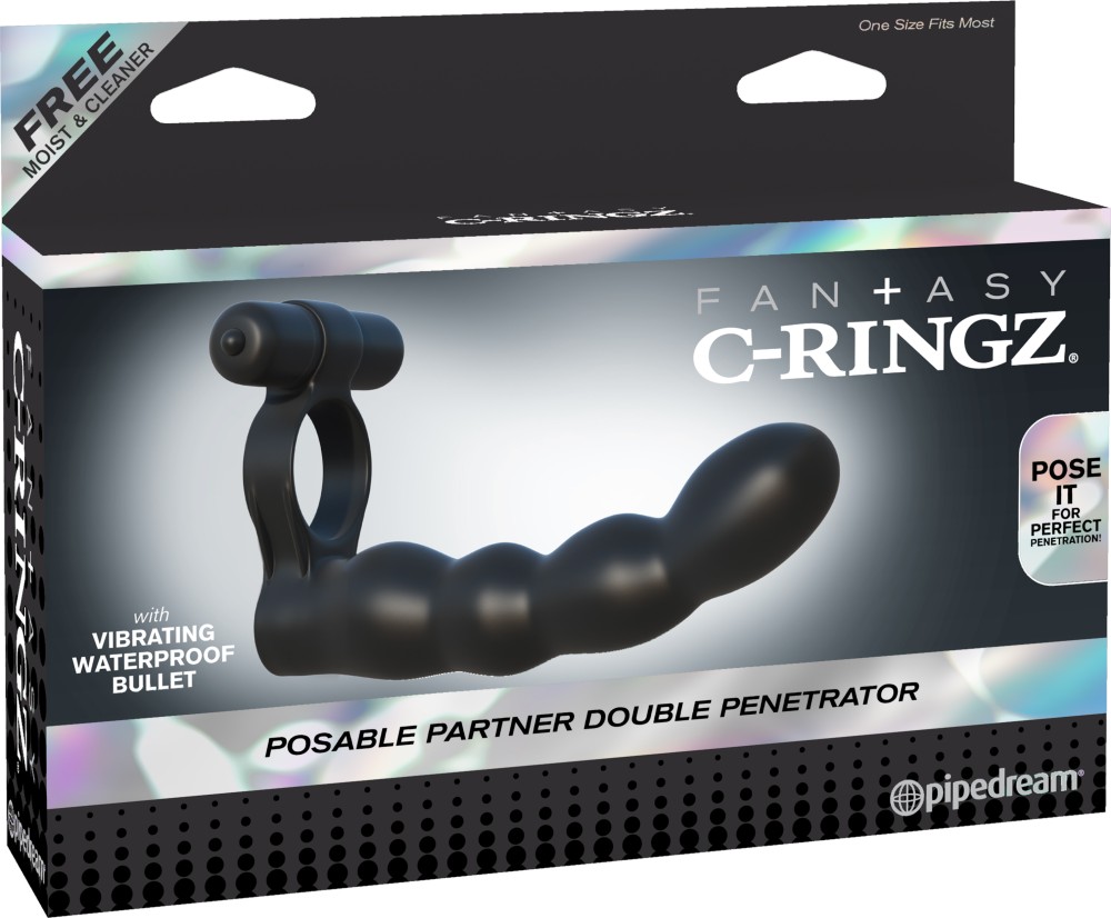 Posable Partner Double Penetrator  Black | ViPstore.hu - Erotika webáruház #1 - EAN 603912358803 | SKU PIPE593023