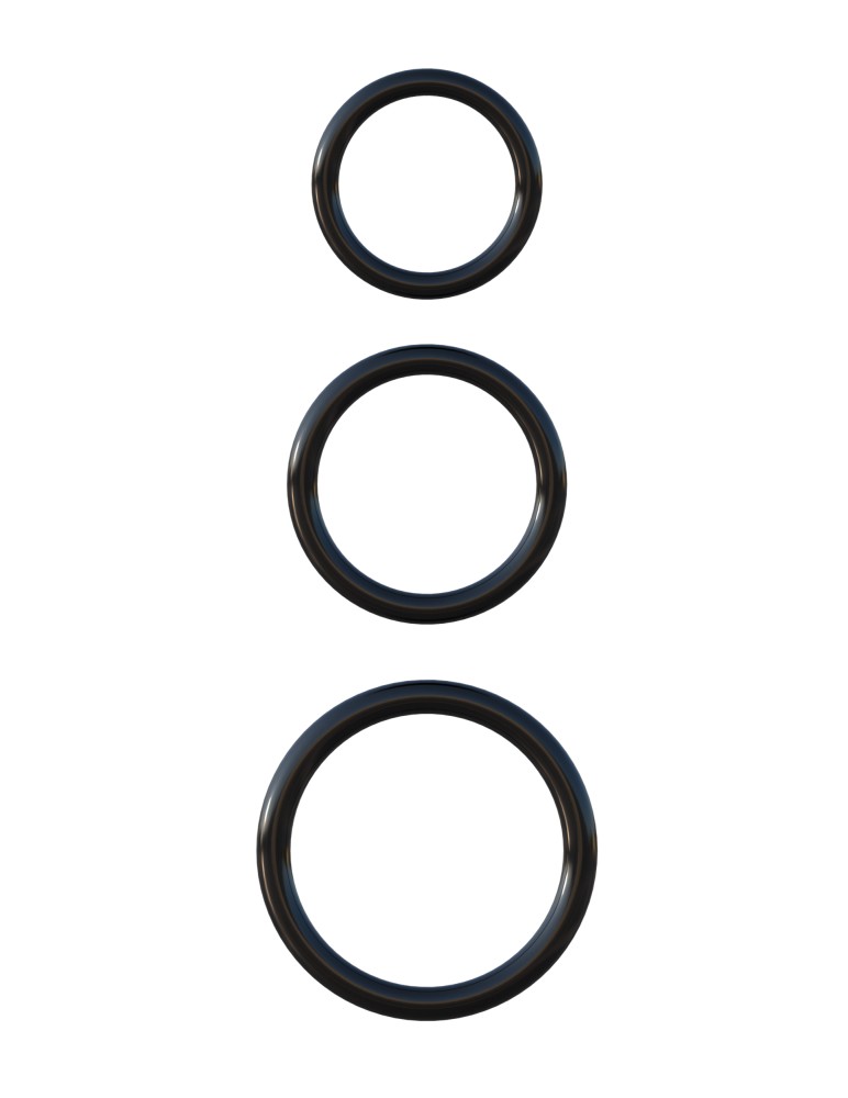Silicone 3-Ring Stamina Set Black | ViPstore.hu - Erotika webáruház #2 - EAN 603912358483 | SKU PIPE591223
