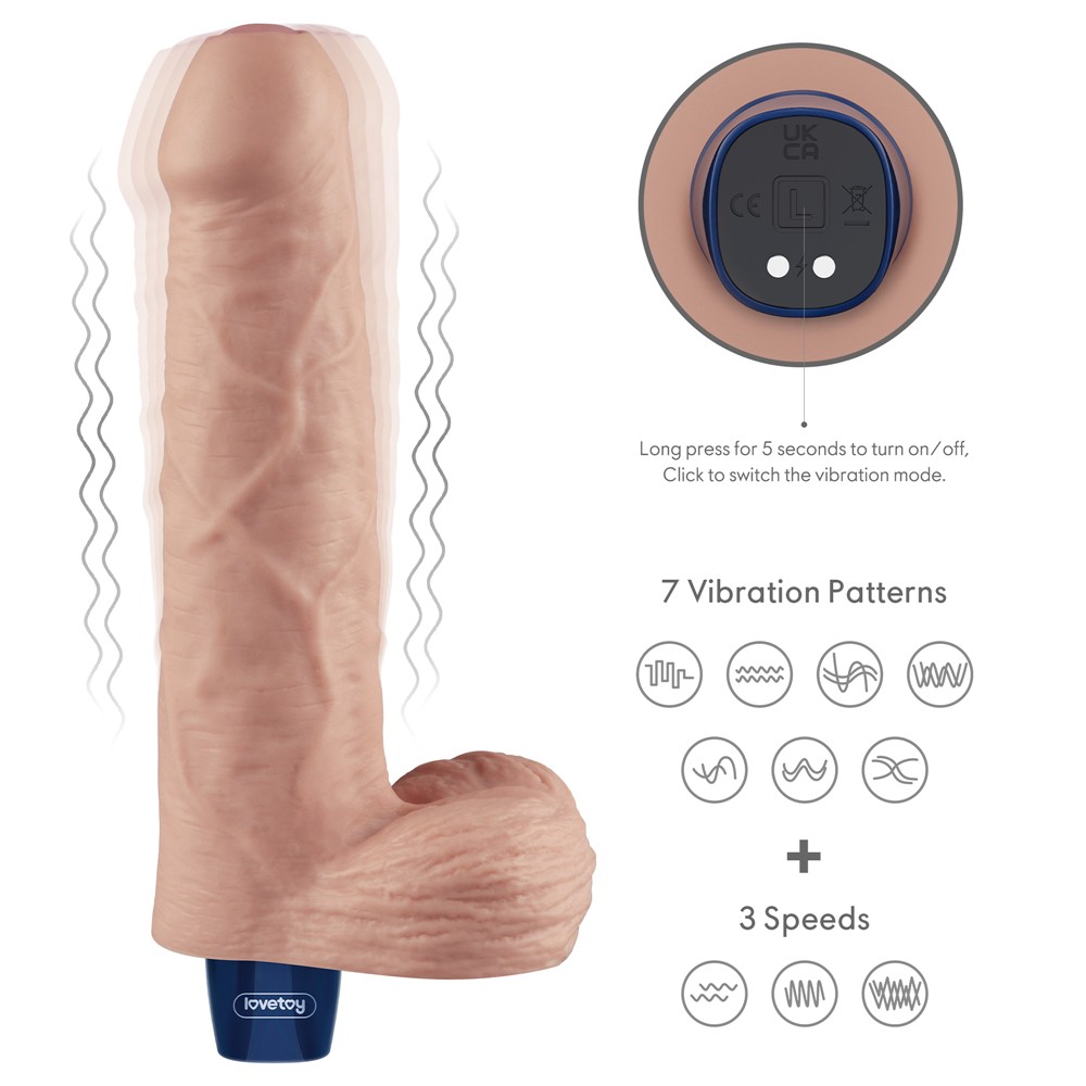 9" REAL SOFTEE Rechargeable Vibrating Dildo (Flesh) | ViPstore.hu - Erotika webáruház #6 - EAN 6942063401391 | SKU LVTOY00776