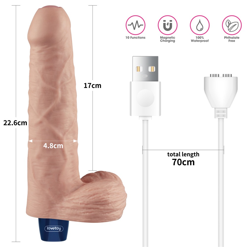 9" REAL SOFTEE Rechargeable Vibrating Dildo (Flesh) | ViPstore.hu - Erotika webáruház #7 - EAN 6942063401391 | SKU LVTOY00776