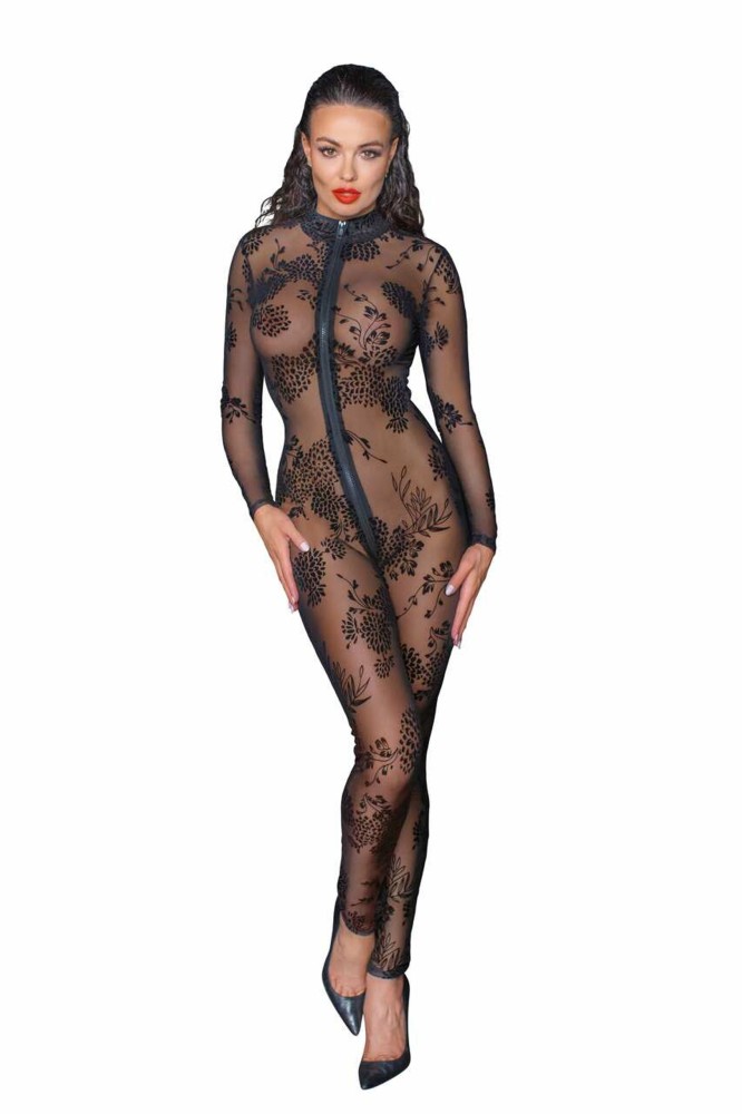 Long tulle overall with 3 way zipper - XL | ViPstore.hu - Erotika webáruház #4 - EAN 5903050108236 | SKU NOIR000020