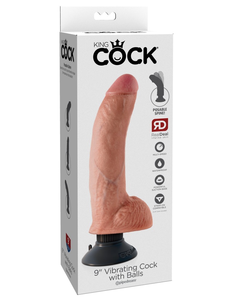 9" Vibrating Cock with Balls  Light | ViPstore.hu - Erotika webáruház #1 - EAN 603912737882 | SKU PIPE540921