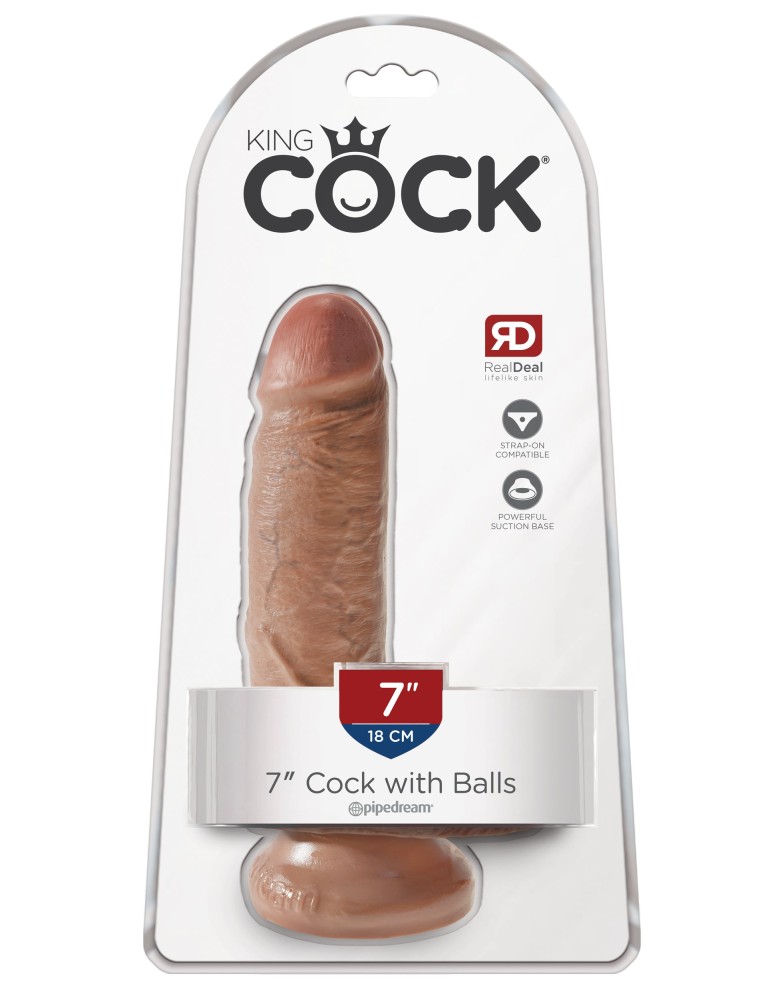 7" Cock with Balls  Tan | ViPstore.hu - Erotika webáruház #1 - EAN 603912746358 | SKU PIPE550622