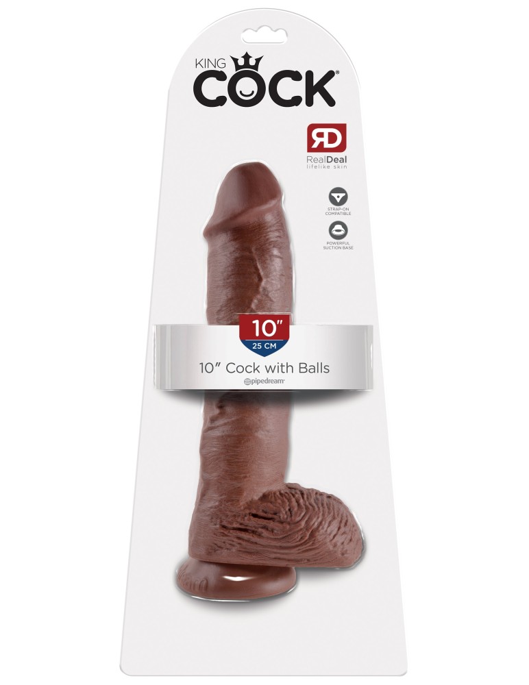 10" Cock with Balls  Brown | ViPstore.hu - Erotika webáruház #1 - EAN 603912350289 | SKU PIPE550929
