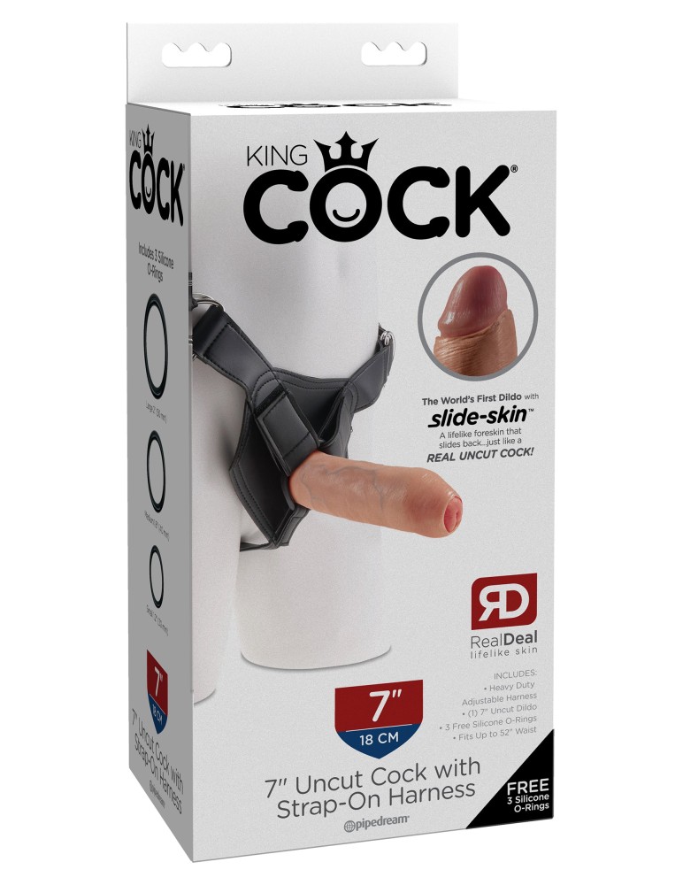 7" Uncut with Strap on Harness  Light | ViPstore.hu - Erotika webáruház #1 - EAN 603912750928 | SKU PIPE564621