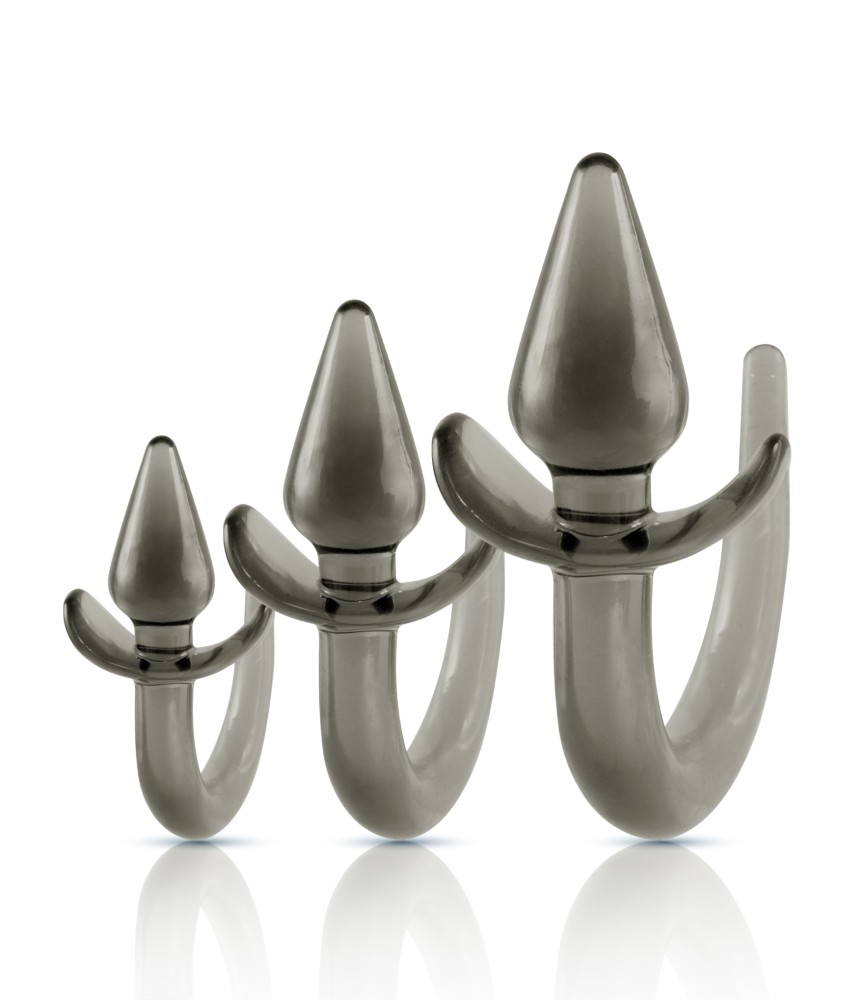 Black Axinite 3 In 1 Anal Plug Kit Set with Tail Design | ViPstore.hu - Erotika webáruház #2 - EAN 4897078636134 | SKU NMC0002502