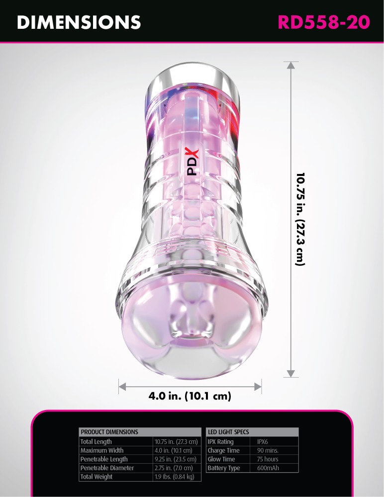 ViewTube XXL See-Thru EZ-Grip LED Stroker | ViPstore.hu - Erotika webáruház #6 - EAN 603912777673 | SKU PIPERD55820