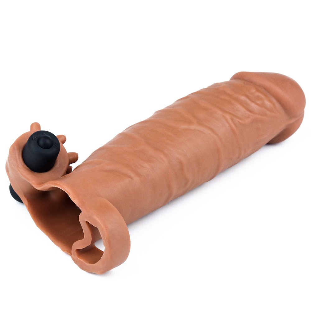 Pleasure X-Tender Vibrating Penis Sleeve #1 - Brown | ViPstore.hu - Erotika webáruház #2 - EAN 6970260909884 | SKU LVTOY00851